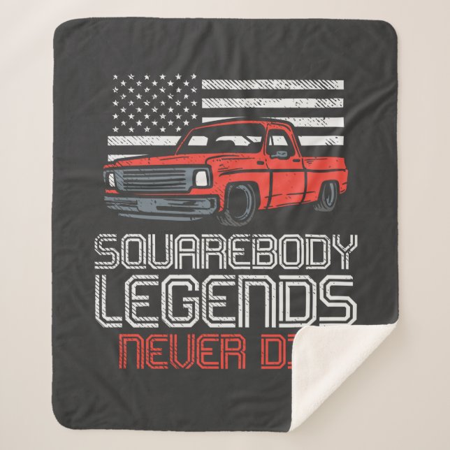 Square Body Legends Never Die Truck Sherpa Blanket (Front)