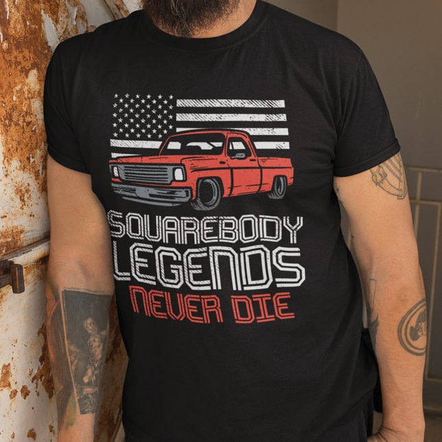 Square Body Legends Never Die Truck T-Shirt (Squarebody Legends Gag T-Shirt)