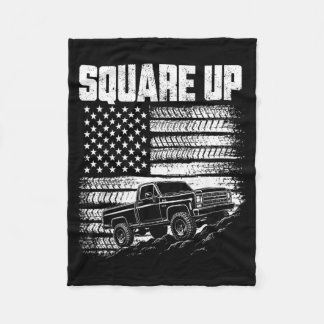 Square Body Truck Grille With Aamerican Flag Car Fleece Blanket