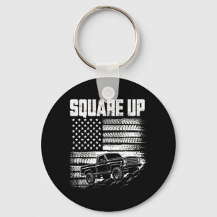 Square Body Truck Grille With Aamerican Flag Car Key Ring