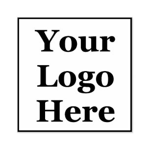 Square Border Add Your Logo Here Rubber Stamp