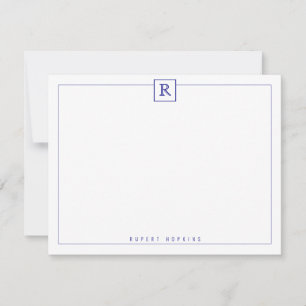 Square Border Blue Note Card