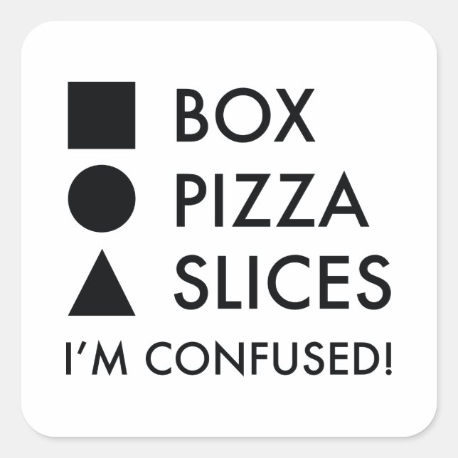 Square Box Round Pizza Triangular Slices Square Sticker (Front)