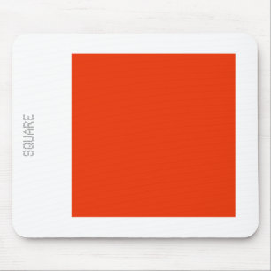 Square - Brick Red and White Mouse Mat