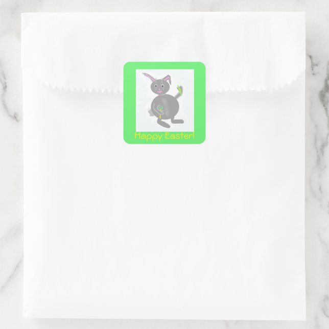 Square Bunny Easter Stickers (Bag)