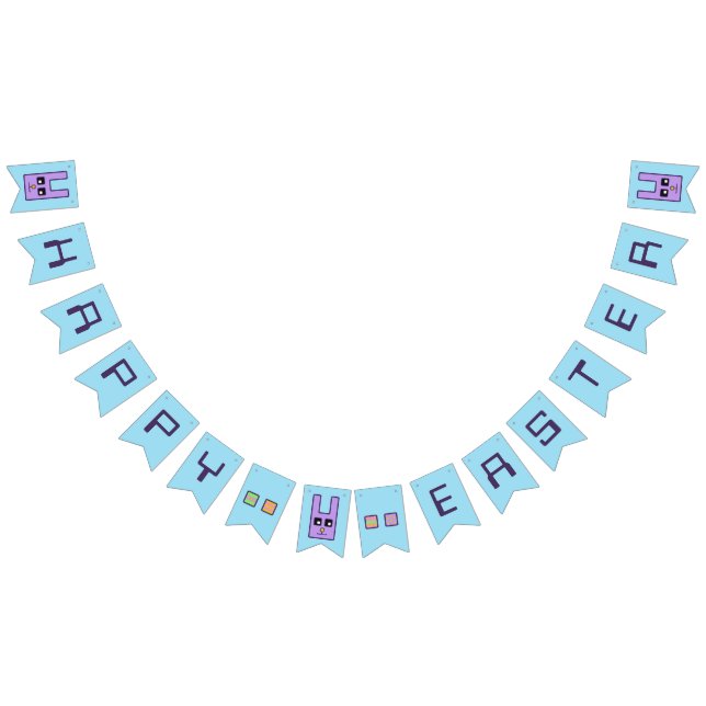 Square Bunny Happy Easter Bunting Banner (All)