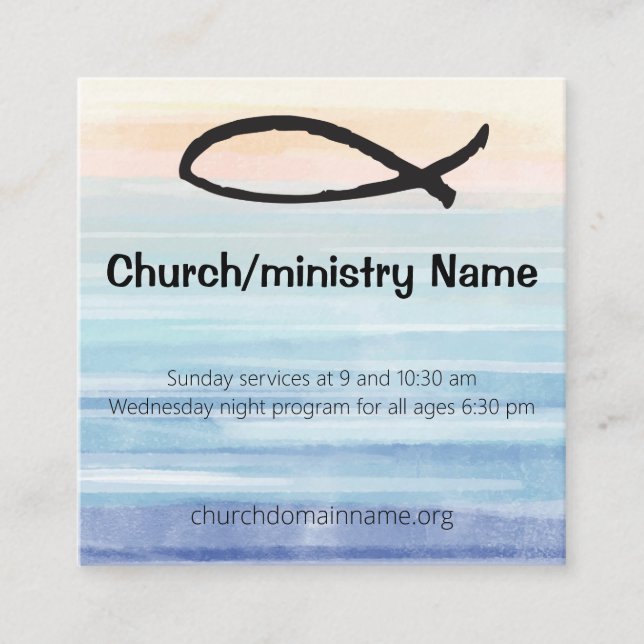 Square Business Card for Church or Ministry (Front)