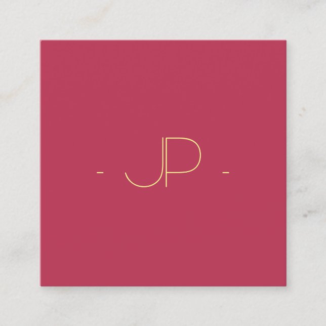 Square Business Cards Monogram Modern Professional (Front)