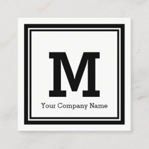 Square business cards with custom monogram logo