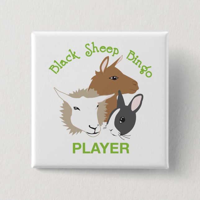 Square Button; Player 15 Cm Square Badge (Front)