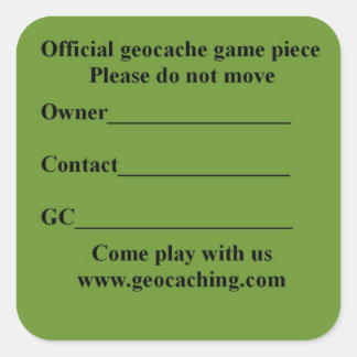 Square cache lable square sticker