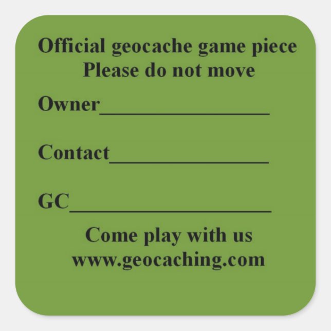 Square cache lable square sticker (Front)