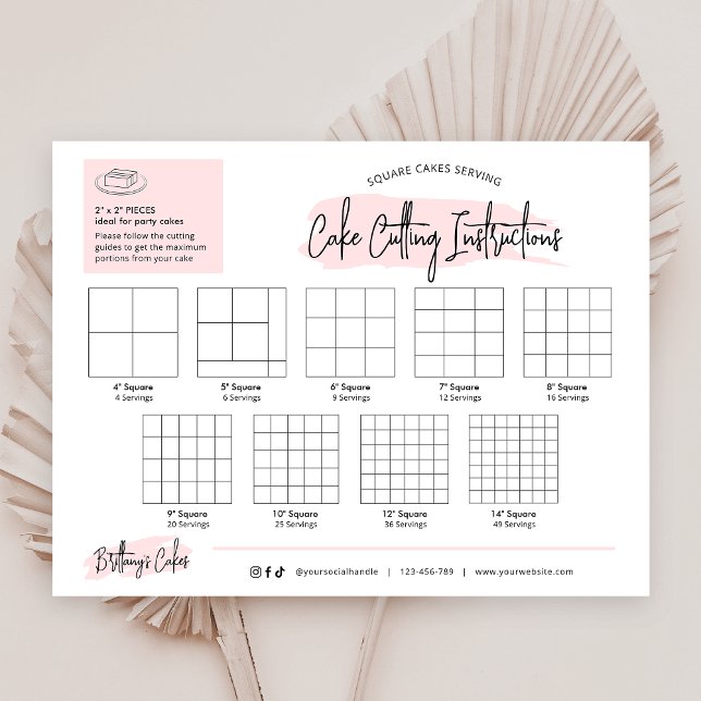 Square Cake Cutting Guides 2x2" Party Servings (Creator Uploaded)