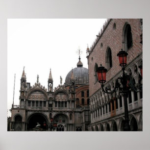 Square & Cathedral Basilica of St Mark Poster