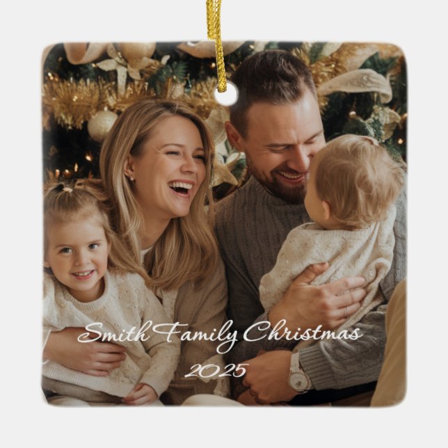 Square Ceramic Ornament (Front)