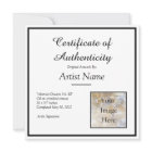 Square Certificate of Authenticity Template Photo