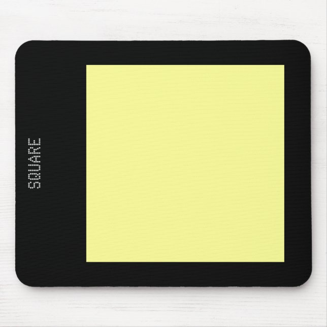 Square - Chalk Yellow and Black Mouse Mat (Front)