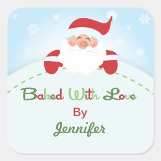 Square Christmas Santa  Baking label Stickers