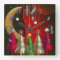 Square Christmas Trees and Baubles Clock