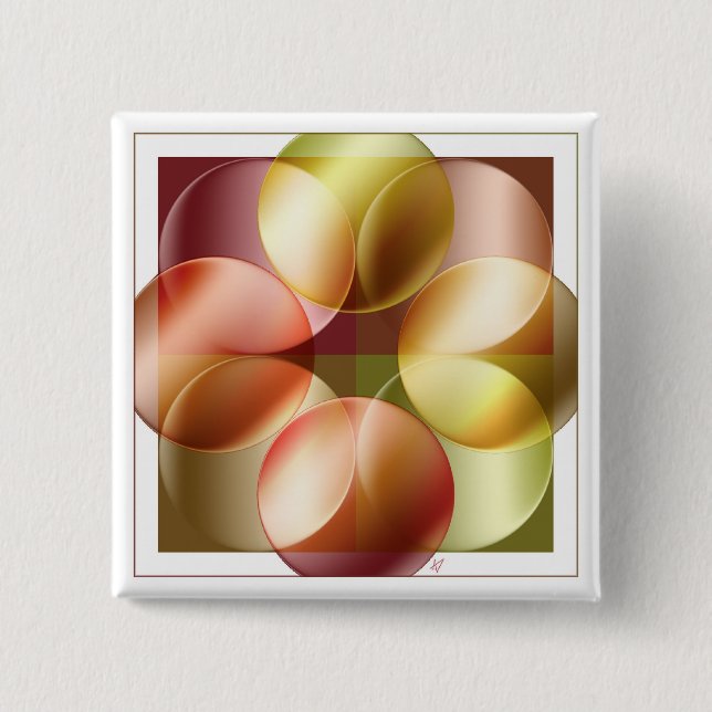 Square Circles 15 Cm Square Badge (Front)
