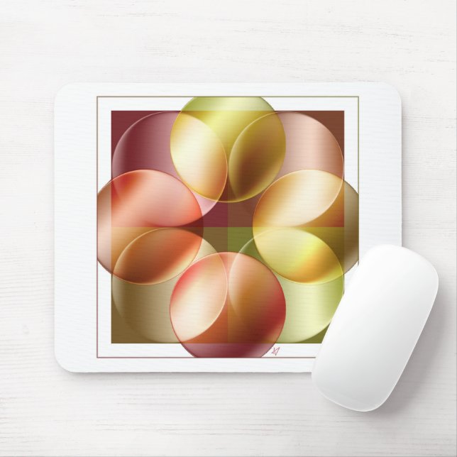 Square Circles Mouse Mat (With Mouse)