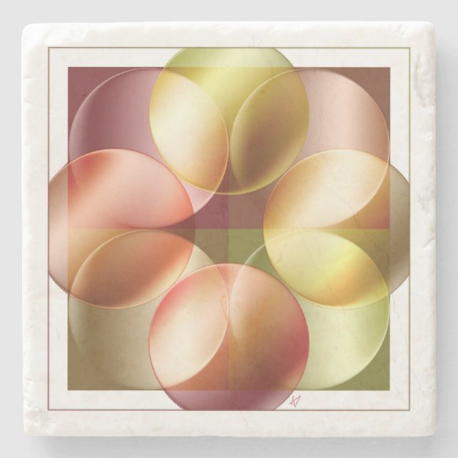 Square Circles Stone Coaster (Front)