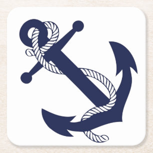 Square Coasters - Anchor & Rope