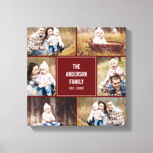 Square Collage Custom Photo Wrapped Canvas