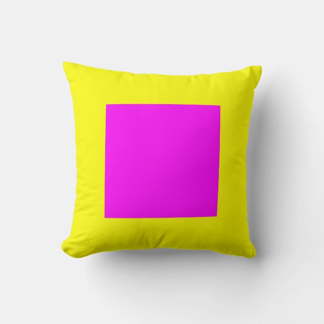 Square Colours - Magenta and Yellow Cushion (Front)