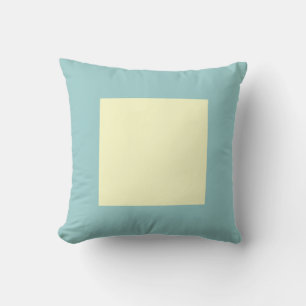 Square Colours - Pale Yellow on Lt Blue Green Cushion