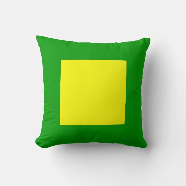 Square Colours - Yellow and Grass Green Cushion (Front)