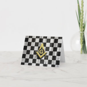 Square Compass and Checkers Thank You Card