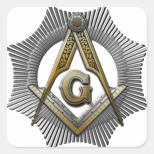 Square & Compass Sticker (Front)
