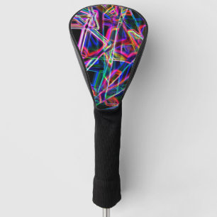 Square corners and neon colourful spots golf head cover