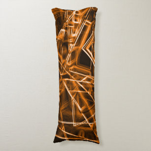Square corners and 'neon' orange spots body cushion