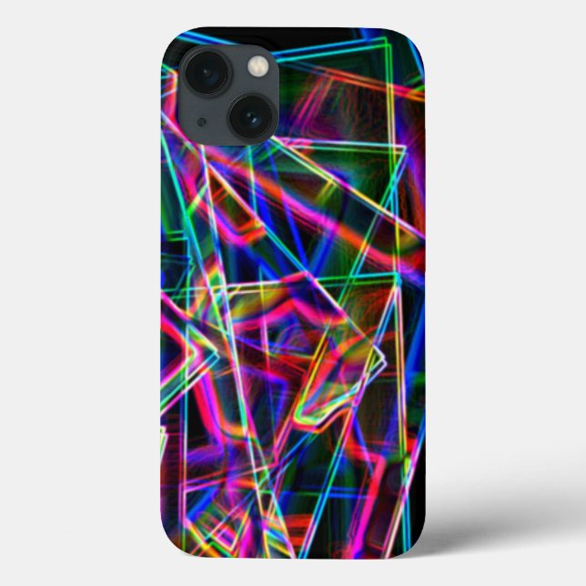 Square corners in line and neon coloured Case-Mate iPhone case (Back)