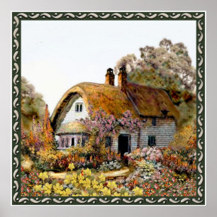 Square Country Cottage Print