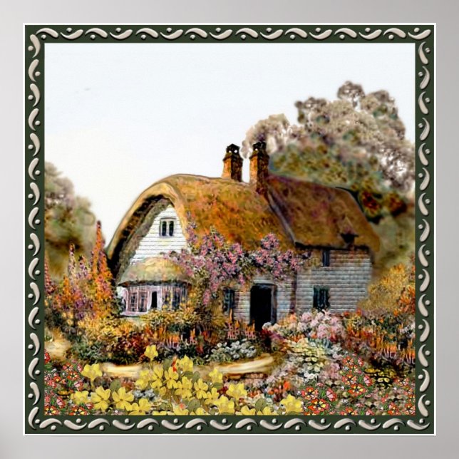 Square Country Cottage Print (Front)