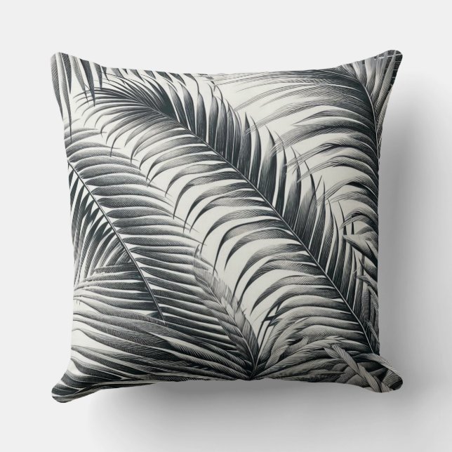 square cushion printed coconut leaf (Back)
