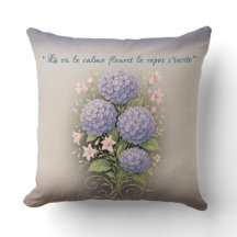 square cushion 'where calm flourishes'