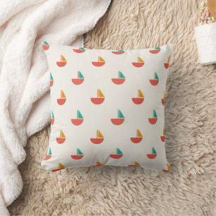 Square cushion with small boat pattern