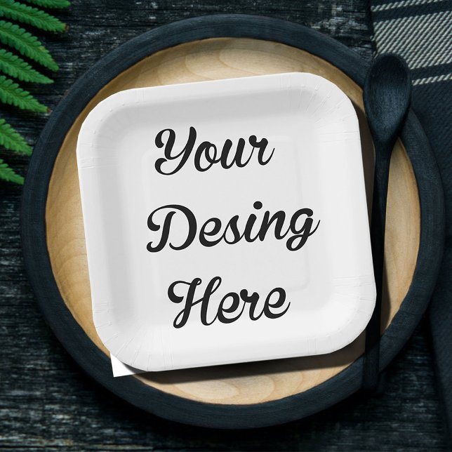 Square Custom Bridal Shower Paper Plates (Creator Uploaded)