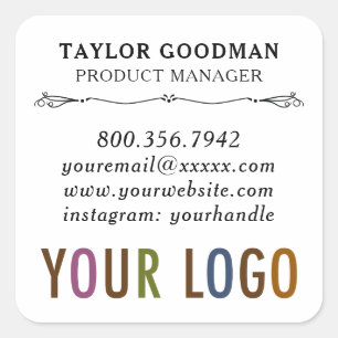 Square Custom Business Card Stickers Acid Free