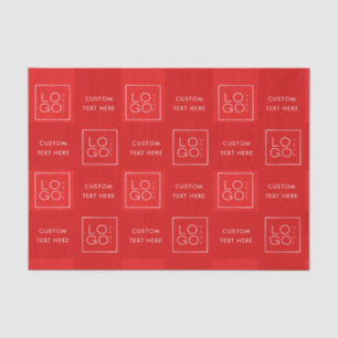 Square Custom Business Logo Valentine's Day Red Tissue Paper