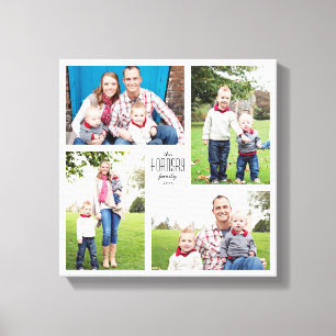 Square Custom Family 4-Photo Canvas Print