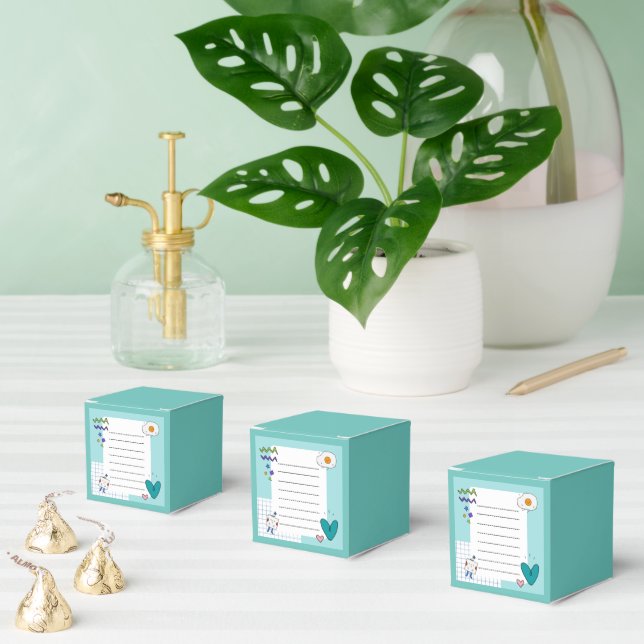 Square Cute Doodle Cartoon Memo Notes Favour Box (Multiple)