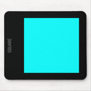 Square - Cyan and Black Mouse Mat