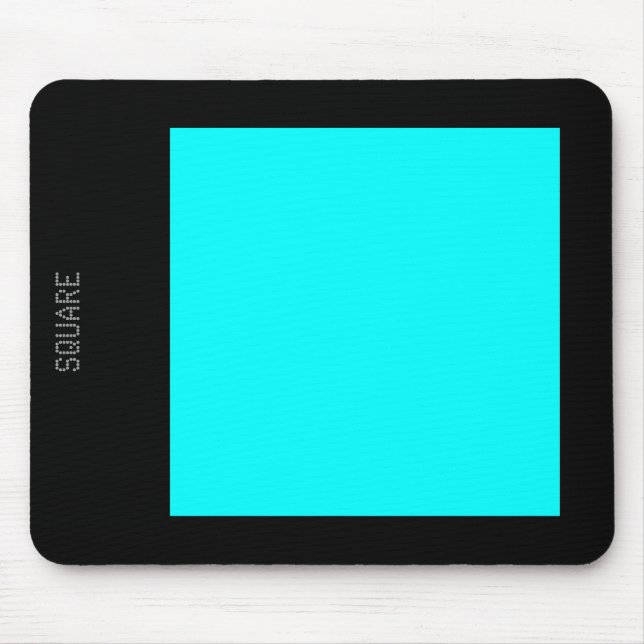 Square - Cyan and Black Mouse Mat (Front)