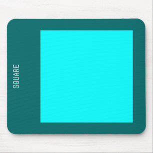 Square - Cyan and Moss Green Mouse Mat