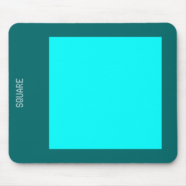 Square - Cyan and Moss Green Mouse Mat (Front)